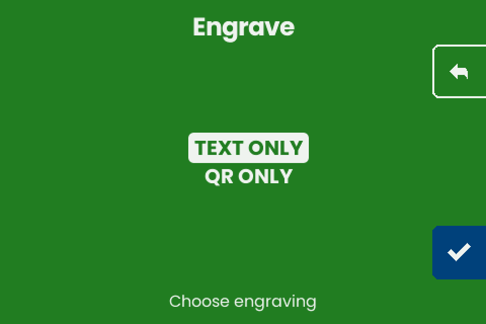 Choose engraving for the demo 2-of-3 wallet